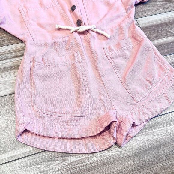 NWT! Zara Girls Pink Denim Jumpsuit Size 7 - Picture 2 of 5